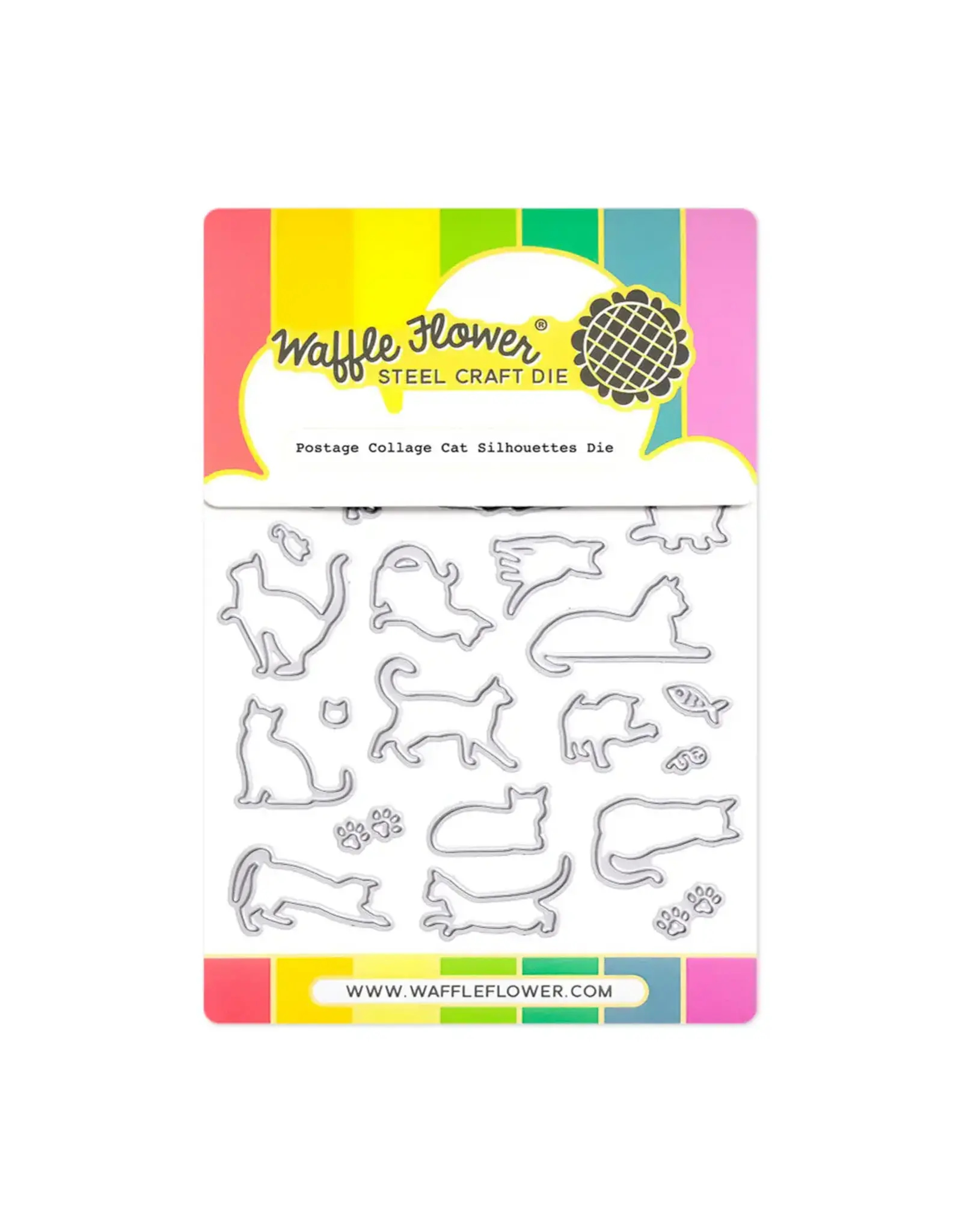 WAFFLE FLOWER WAFFLE FLOWER POSTAGE COLLAGE CAT SILHOUETTES DIE SET