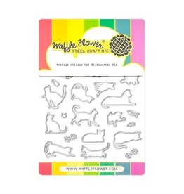 WAFFLE FLOWER WAFFLE FLOWER POSTAGE COLLAGE CAT SILHOUETTES DIE SET