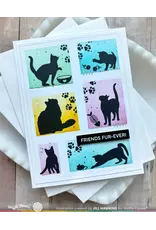 WAFFLE FLOWER WAFFLE FLOWER POSTAGE COLLAGE CAT SILHOUETTES CLEAR STAMP SET