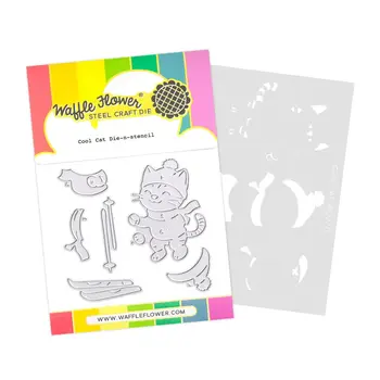 WAFFLE FLOWER WAFFLE FLOWER COOL CAT DIE-N-STENCIL