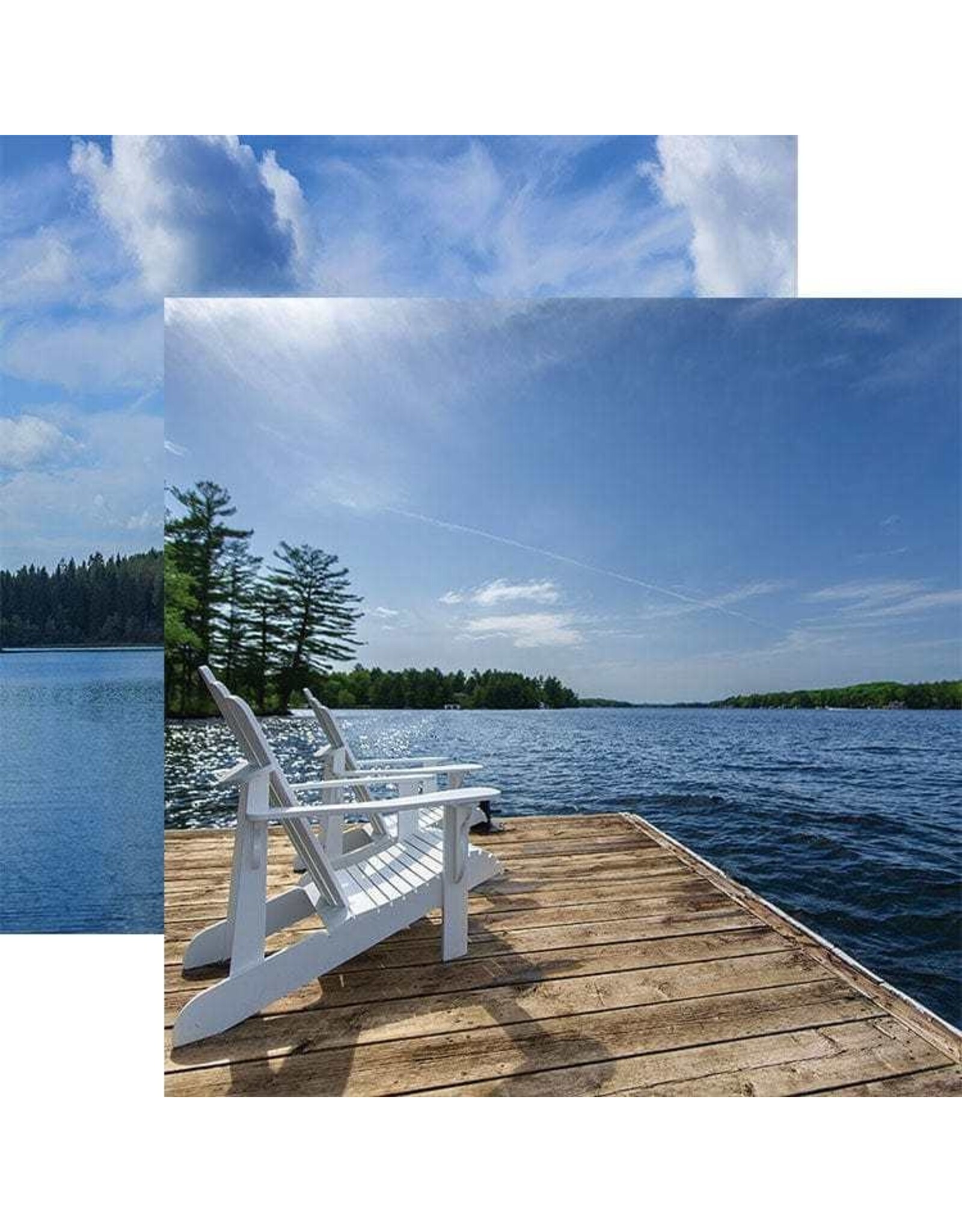 PAPER HOUSE PRODUCTIONS PAPER HOUSE CHAIRS ON THE DOCK 12x12 CARDSTOCK