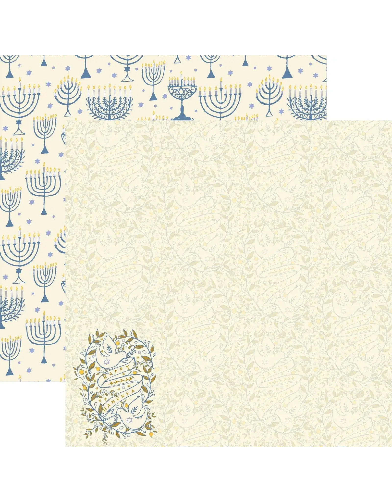 PAPER HOUSE PRODUCTIONS PAPER HOUSE HAPPY HANUKKAH DOVE 12X12 CARDSTOCK