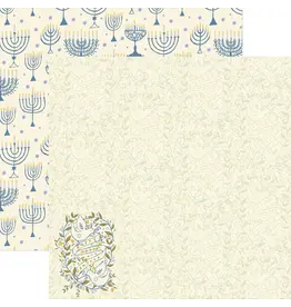 PAPER HOUSE PRODUCTIONS PAPER HOUSE HAPPY HANUKKAH DOVE 12X12 CARDSTOCK