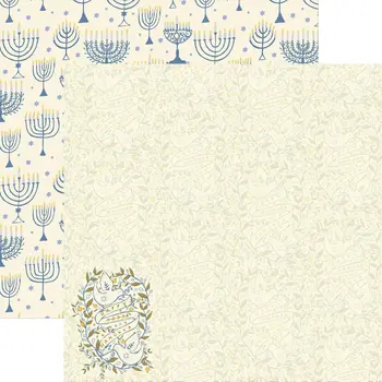 PAPER HOUSE PRODUCTIONS PAPER HOUSE HAPPY HANUKKAH DOVE 12X12 CARDSTOCK