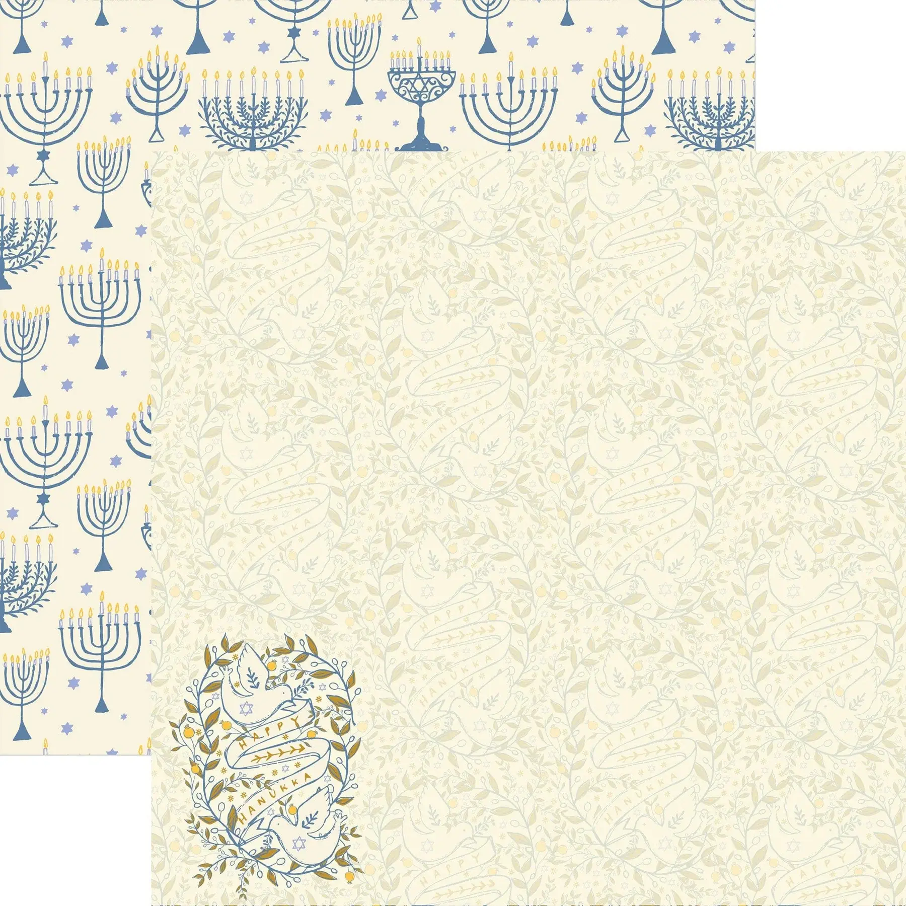 PAPER HOUSE PRODUCTIONS PAPER HOUSE HAPPY HANUKKAH DOVE 12X12 CARDSTOCK