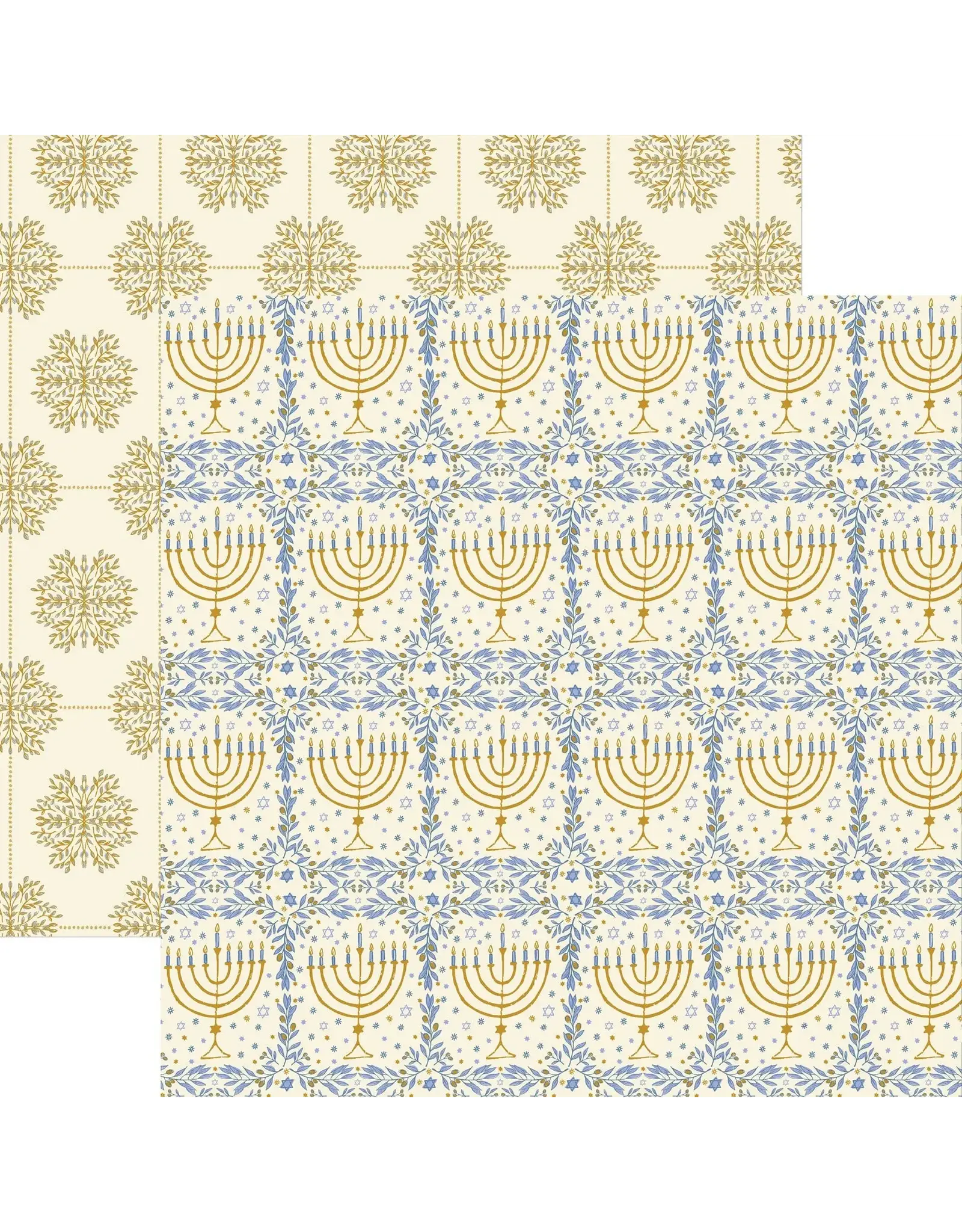 PAPER HOUSE PRODUCTIONS PAPER HOUSE GOLD MENORAH 12x12 CARDSTOCK