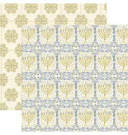 PAPER HOUSE PRODUCTIONS PAPER HOUSE GOLD MENORAH 12x12 CARDSTOCK