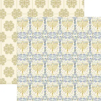 PAPER HOUSE PRODUCTIONS PAPER HOUSE GOLD MENORAH 12x12 CARDSTOCK
