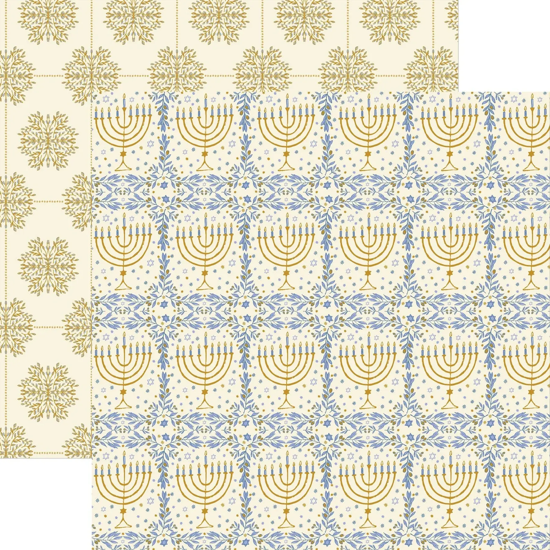 PAPER HOUSE PRODUCTIONS PAPER HOUSE GOLD MENORAH 12x12 CARDSTOCK