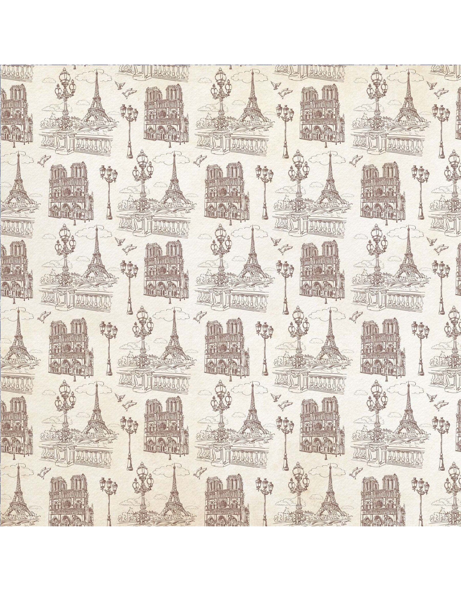 PAPER HOUSE PRODUCTIONS PAPER HOUSE PARIS WATERCOLOR TAG 12x12 CARDSTOCK