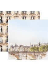 PAPER HOUSE PRODUCTIONS PAPER HOUSE PARIS BRIDGE WATERCOLOR 12x12 CARDSTOCK