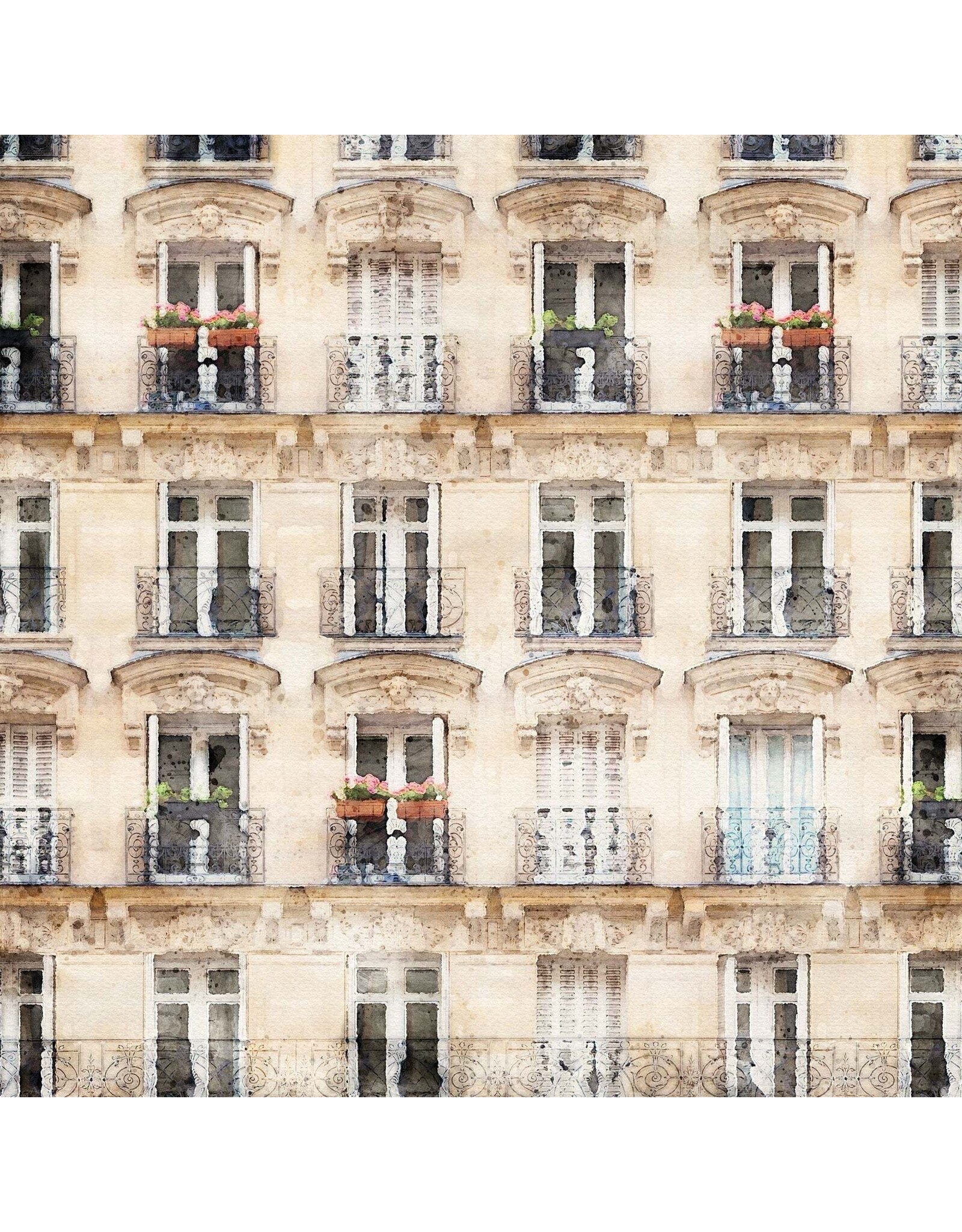 PAPER HOUSE PRODUCTIONS PAPER HOUSE PARIS BRIDGE WATERCOLOR 12x12 CARDSTOCK