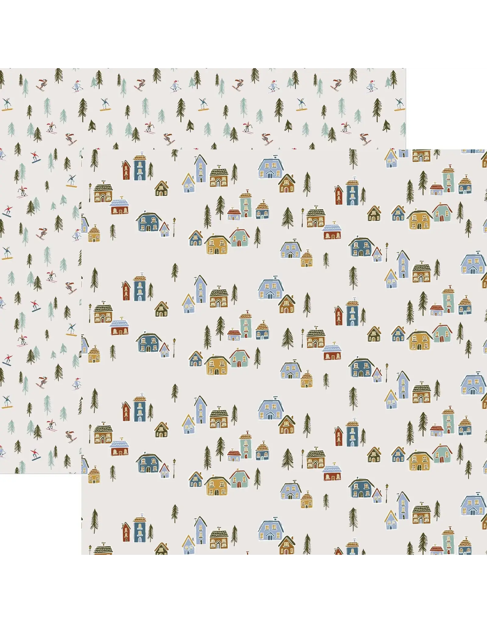 PAPER HOUSE PRODUCTIONS PAPER HOUSE SNOWY CHALETS 12x12 CARDSTOCK