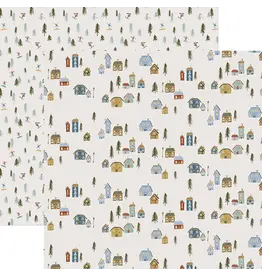PAPER HOUSE PRODUCTIONS PAPER HOUSE SNOWY CHALETS 12x12 CARDSTOCK