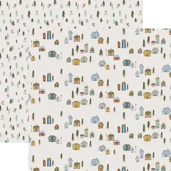 PAPER HOUSE PRODUCTIONS PAPER HOUSE SNOWY CHALETS 12x12 CARDSTOCK