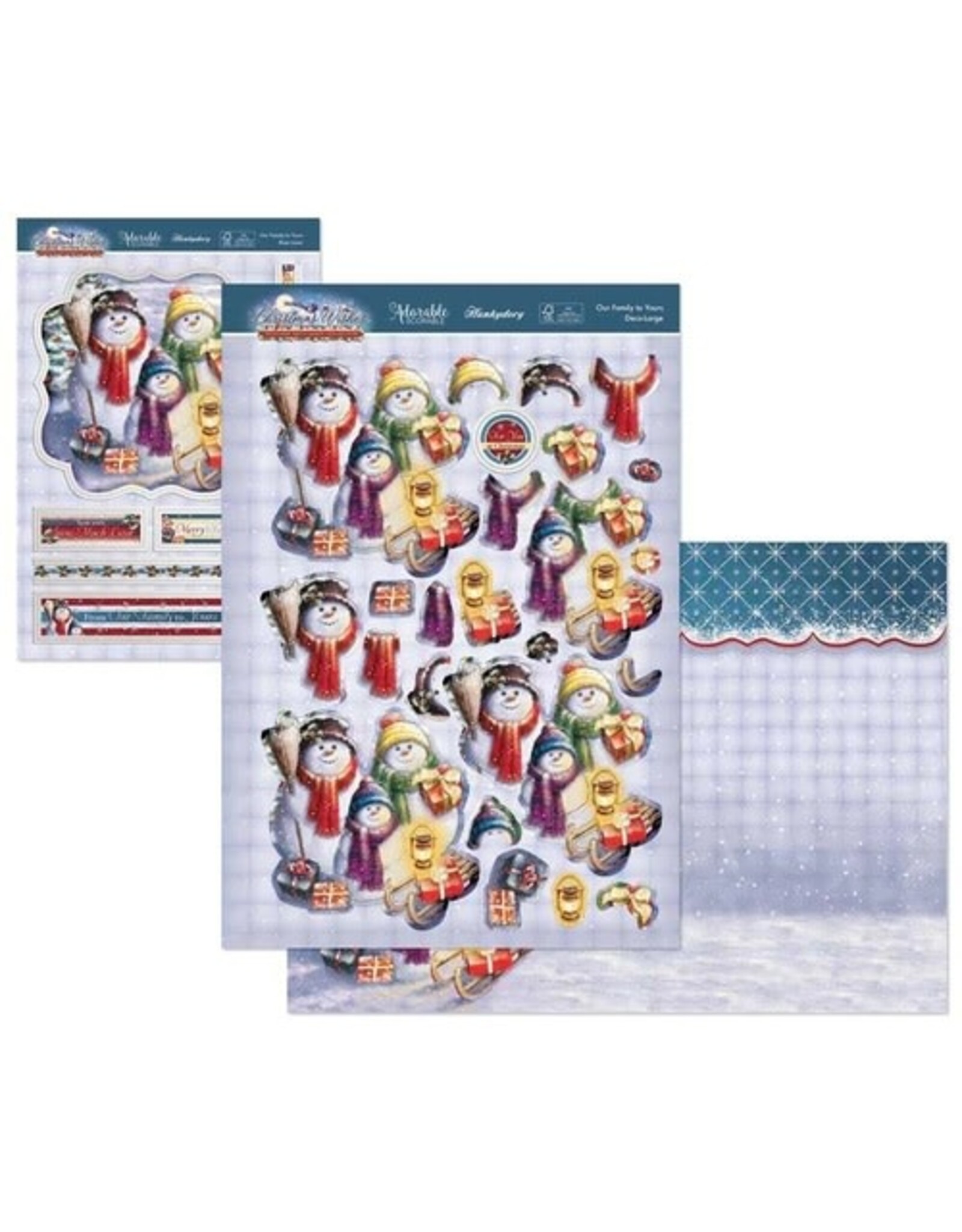 HUNKYDORY CRAFTS LTD. HUNKYDORY ADORABLE SCORABLE CHRISTMAS WISHES OUR FAMILY TO YOURS DECO-LARGE SET