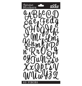 AMERICAN CRAFTS AMERICAN CRAFTS STICKO SWEETHEART SCRIPT BLACK ALPHABET STICKERS