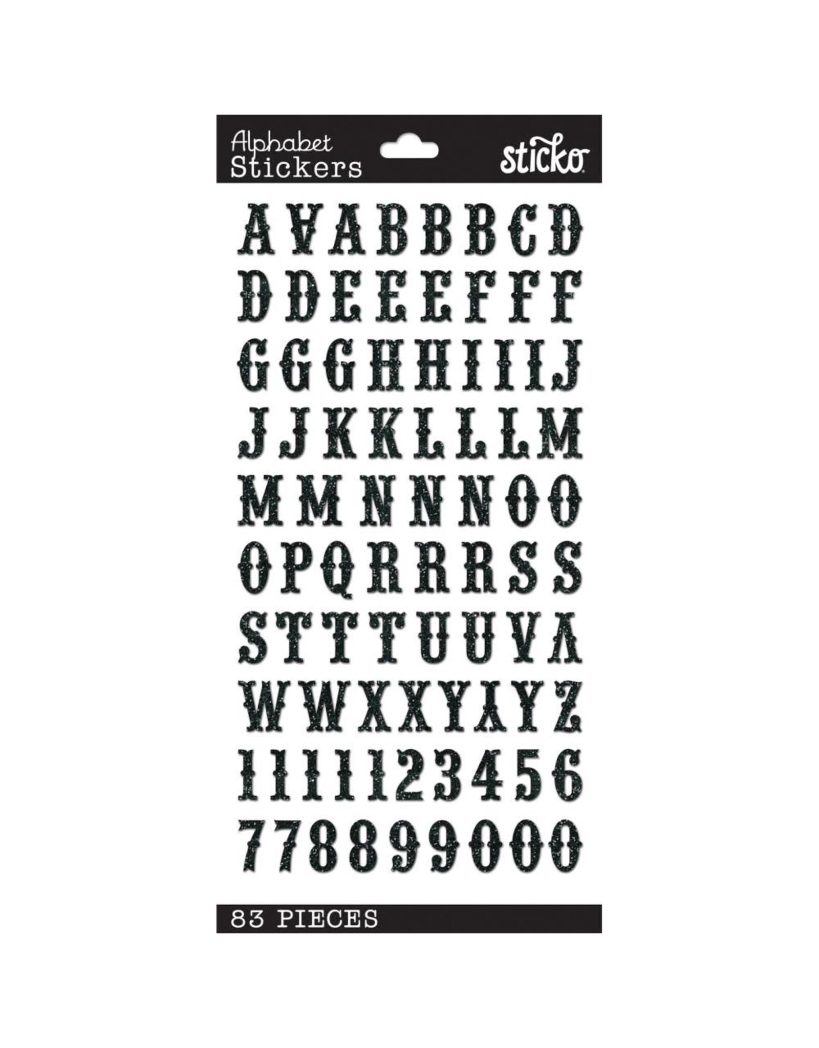 AMERICAN CRAFTS AMERICAN CRAFTS STICKO BLACK GLITTER CARNIVAL ALPHABET STICKERS