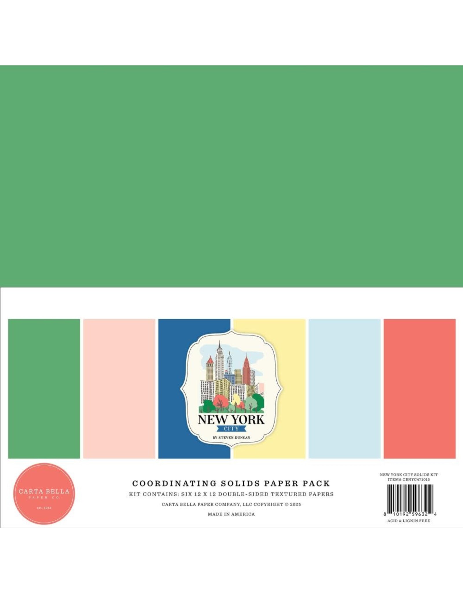 CARTA BELLA CARTA BELLA NEW YORK CITY 12x12 SOLIDS COLLECTION KIT