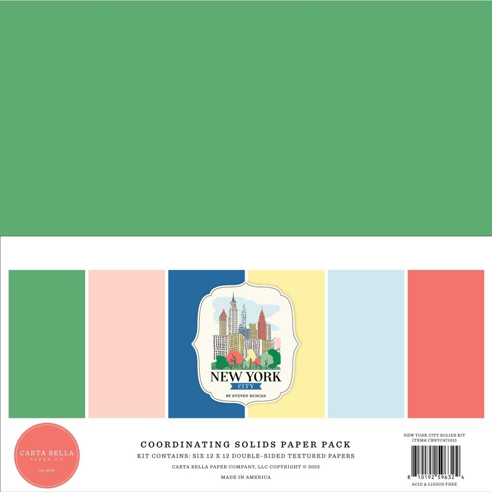 CARTA BELLA CARTA BELLA NEW YORK CITY 12x12 SOLIDS COLLECTION KIT
