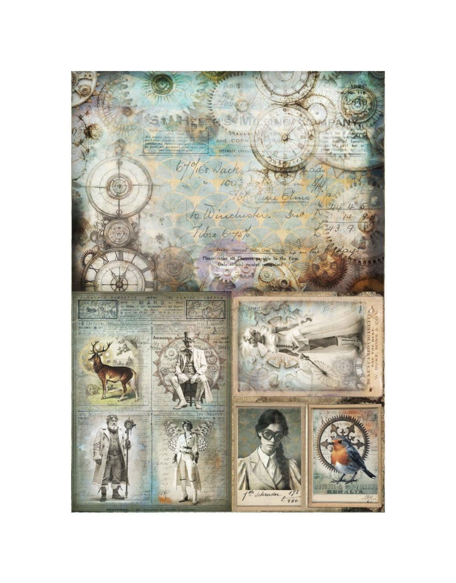 PRIMA PRIMA FINNABAIR STEAM AND FROST A3 DECOUPAGE PAPER