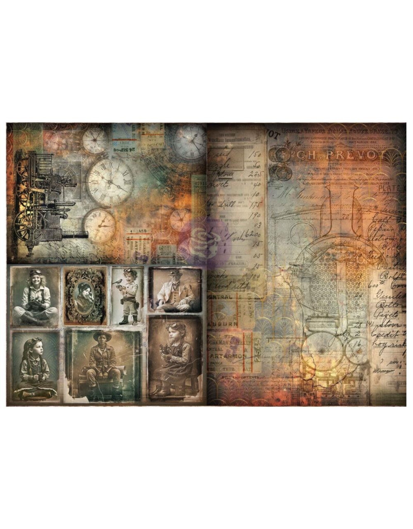 PRIMA PRIMA FINNABAIR TIME TRAVELLERS A3 DECOUPAGE PAPER