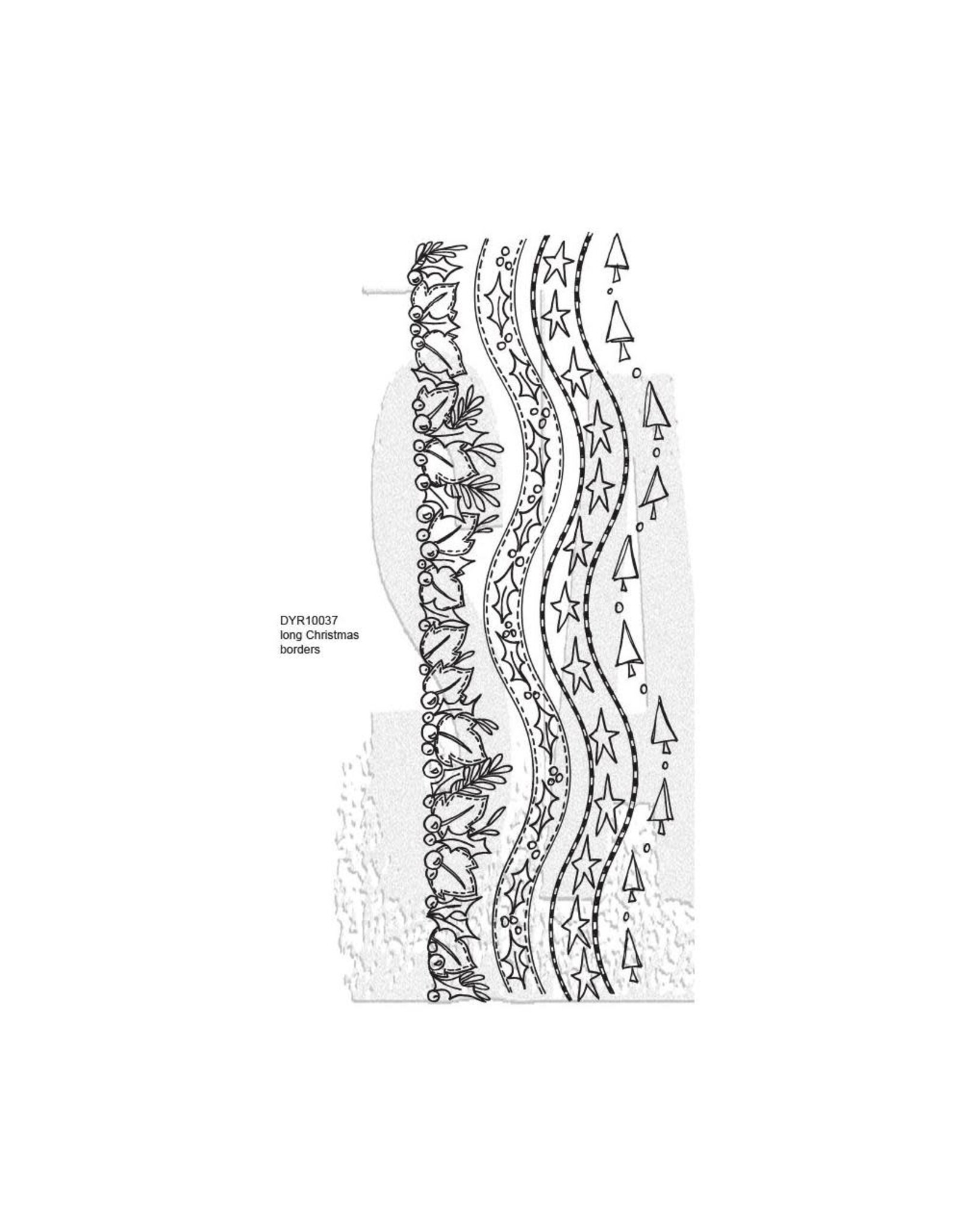 RANGER DYAN REAVELEY DYLUSIONS LONG CHRISTMAS BORDERS CLING STAMP