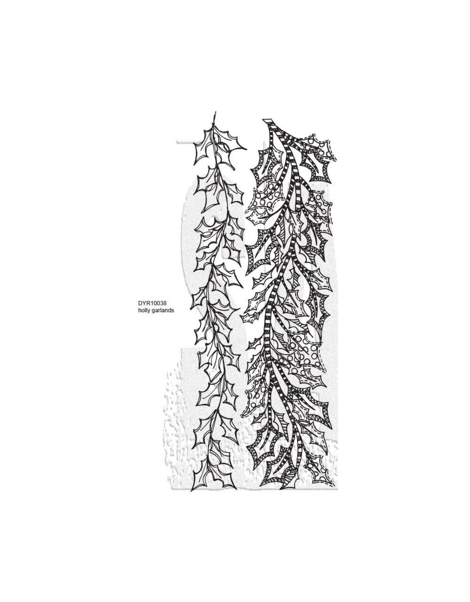 RANGER DYAN REAVELEY DYLUSIONS HOLLY GARLANDS CLING STAMP SET