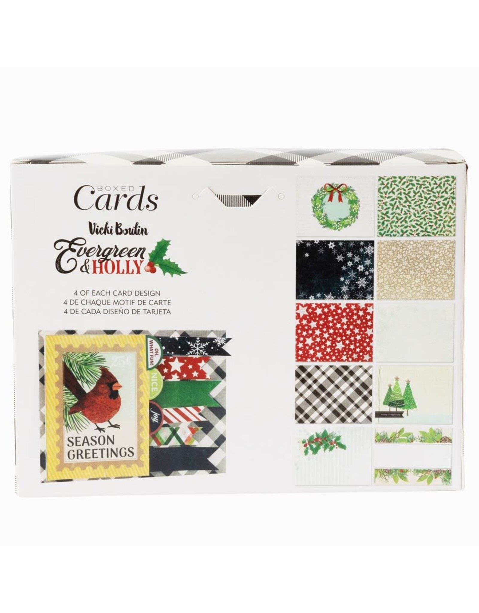 AMERICAN CRAFTS AMERICAN CRAFTS VICKI BOUTIN EVERGREEN & HOLLY A2 CARDS WITH ENVELOPES 40/PK