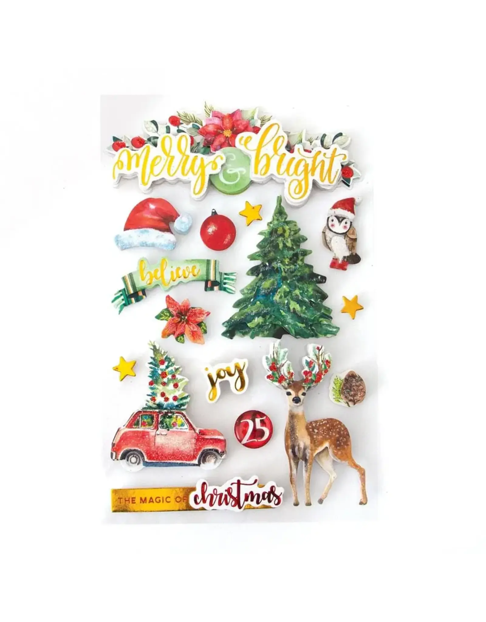 PAPER HOUSE PRODUCTIONS PAPER HOUSE MERRY AND BRIGHT II 3D STICKERS