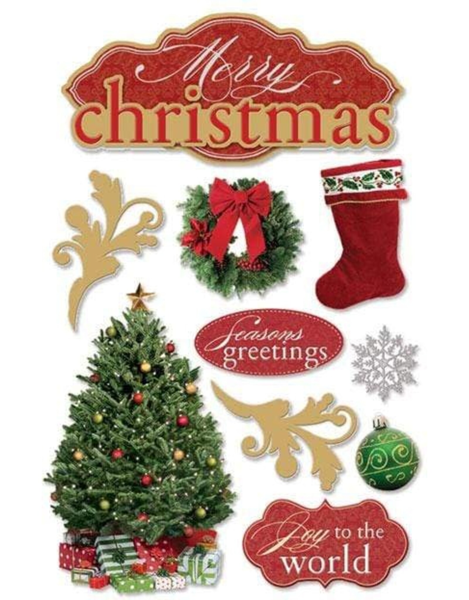 PAPER HOUSE PRODUCTIONS PAPER HOUSE MERRY CHRISTMAS 3D STICKERS