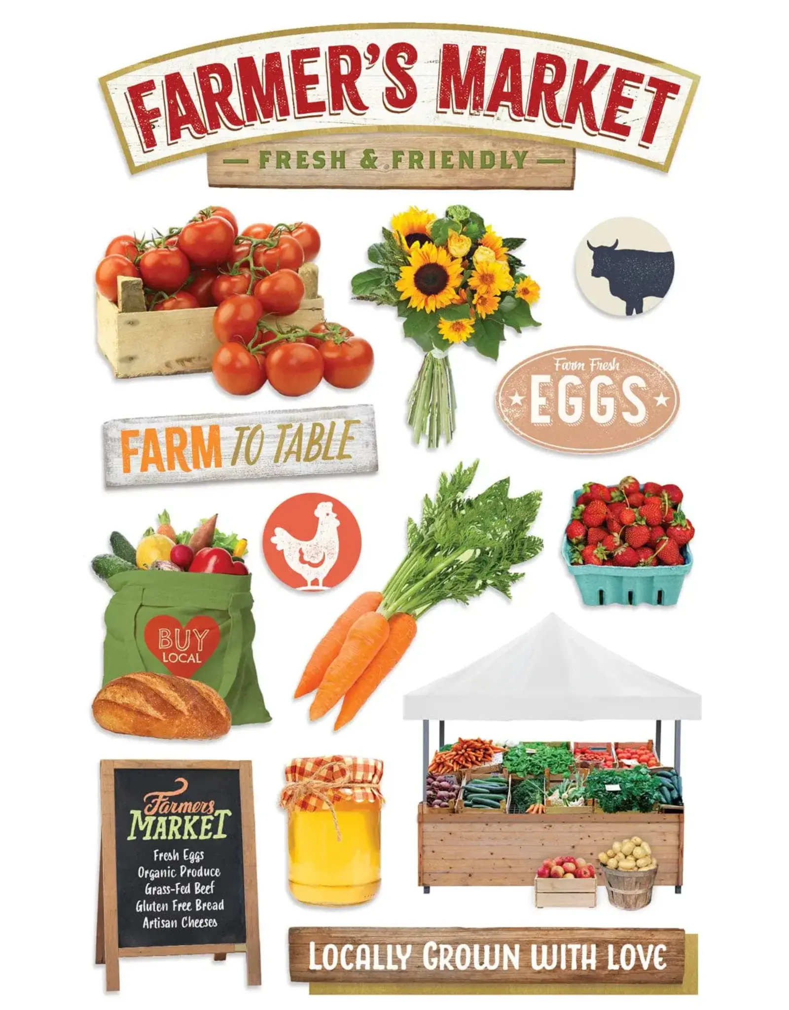 PAPER HOUSE PRODUCTIONS PAPER HOUSE FARMER'S MARKET 3D STICKERS
