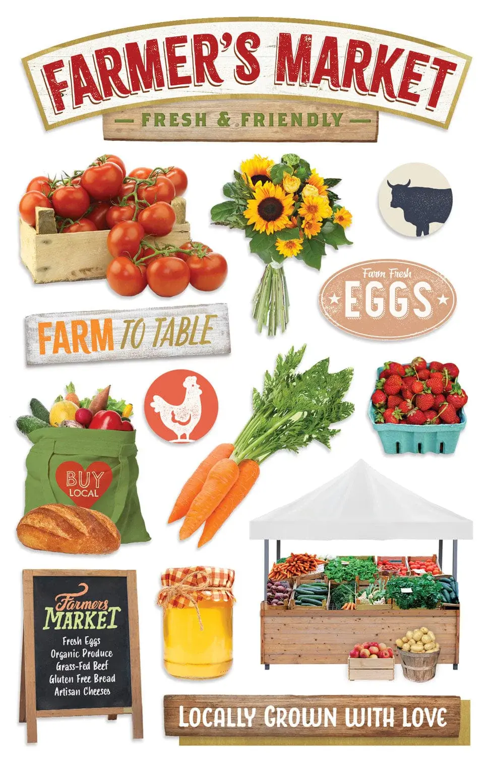 PAPER HOUSE PRODUCTIONS PAPER HOUSE FARMER'S MARKET 3D STICKERS