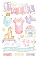 PAPER HOUSE PRODUCTIONS PAPER HOUSE BABY GIRL WATERCOLOR 3D STICKERS