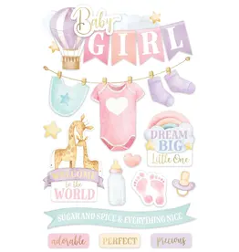 PAPER HOUSE PRODUCTIONS PAPER HOUSE BABY GIRL WATERCOLOR 3D STICKERS