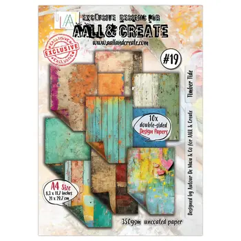 AALL & CREATE AALL & CREATE AUTOUR DE MWA & CO #19 TIMBER TIDE A4 DOUBLE-SIDED DESIGN PAPERS 10/PK