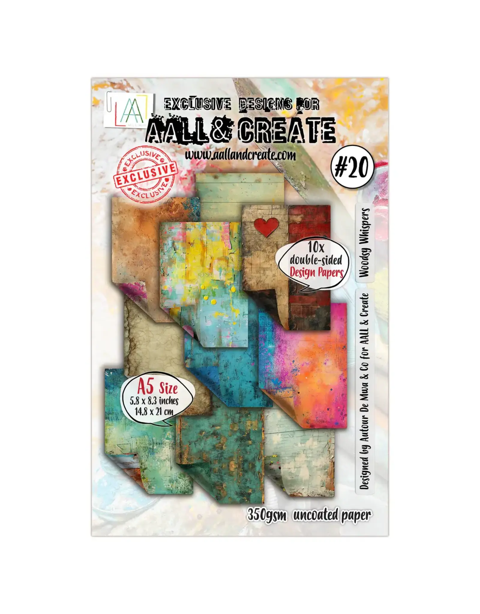 AALL & CREATE AALL & CREATE AUTOUR DE MWA & CO #20 WOODSY WHISPERS A5 DOUBLE-SIDED DESIGN PAPERS 10/PK