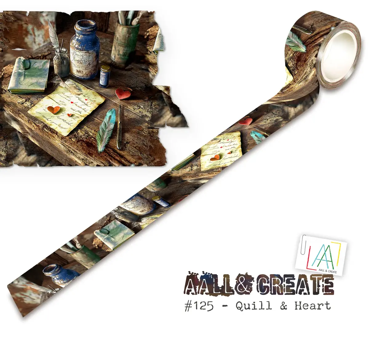 AALL & CREATE AALL & CREATE #125 QUILL & HEART LAYER IT UP! WASHI TAPE