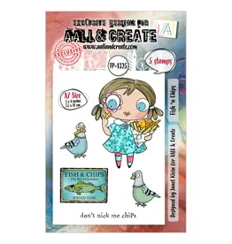 AALL & CREATE AALL & CREATE JANET KLEIN #1325 FISH 'N CHIPS A7 CLEAR STAMP SET