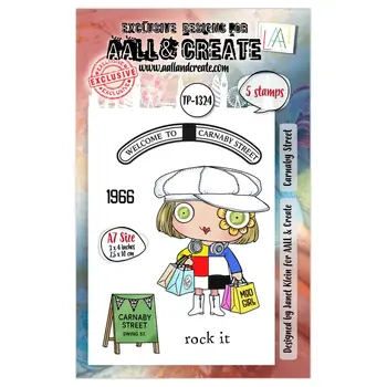 AALL & CREATE AALL & CREATE JANET KLEIN #1324 CARNABY STREET A7 CLEAR STAMP SET