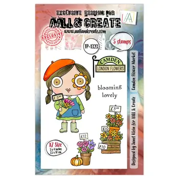 AALL & CREATE AALL & CREATE JANET KLEIN #1323 CAMDEN FLOWER MARKET A7 CLEAR STAMP SET