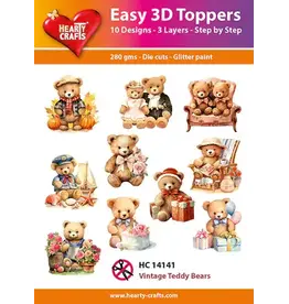HEARTY CRAFTS HEARTY CRAFTS VINTAGE TEDDY BEARS EASY 3D TOPPERS