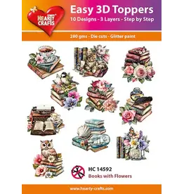 HEARTY CRAFTS HEARTY CRAFTS BOOKS WITH FLOWERS EASY 3D TOPPERS