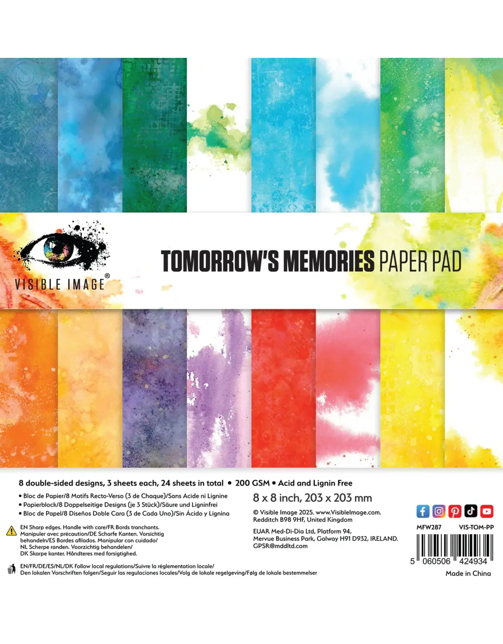 VISIBLE IMAGE VISIBLE IMAGE TOMORROW'S MEMORIES 8x8 PAPER PAD