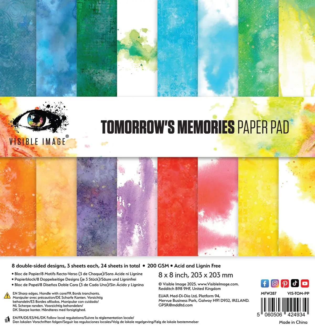 VISIBLE IMAGE VISIBLE IMAGE TOMORROW'S MEMORIES 8x8 PAPER PAD