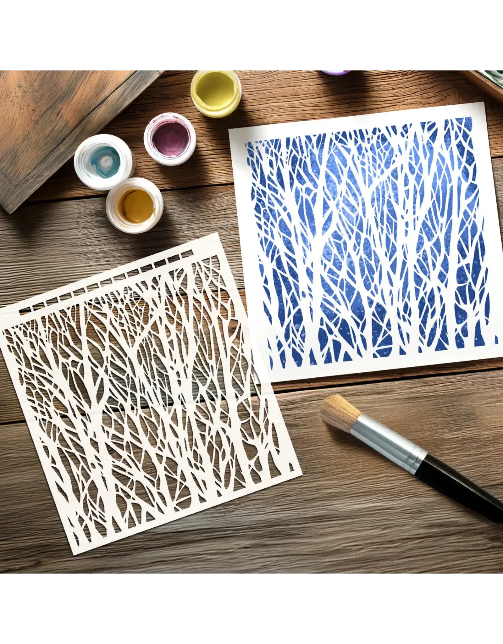 COSMIC SHIMMER COSMIC SHIMMER ANDY SKINNER WOODLAND 8x8 STENCIL