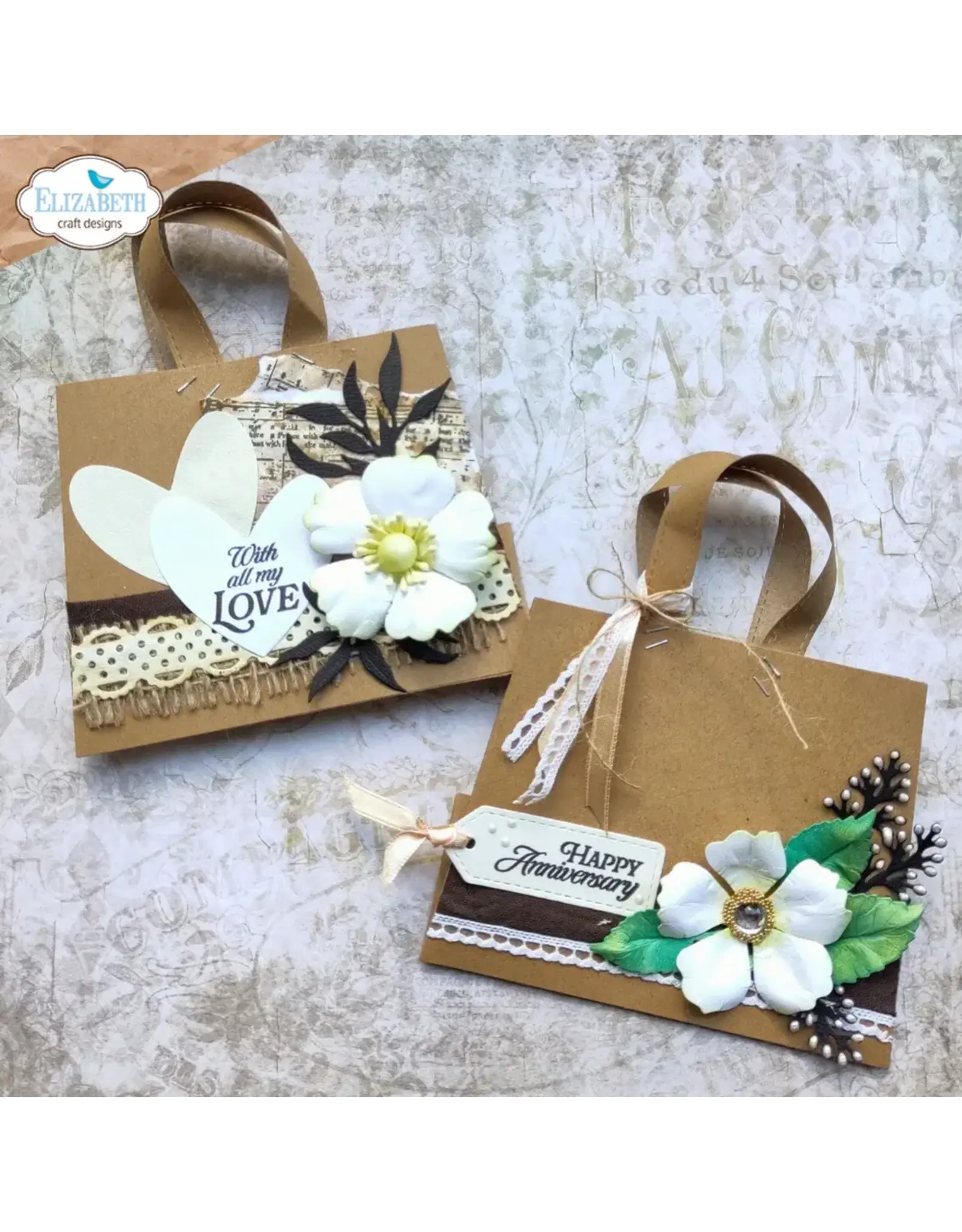 ELIZABETH CRAFT DESIGNS ELIZABETH CRAFT DESIGNS PAPER FLOWERS BY ANGELICA TURNER BOHEMINAN ROSE SENTIMENTS CLEAR STAMP SET