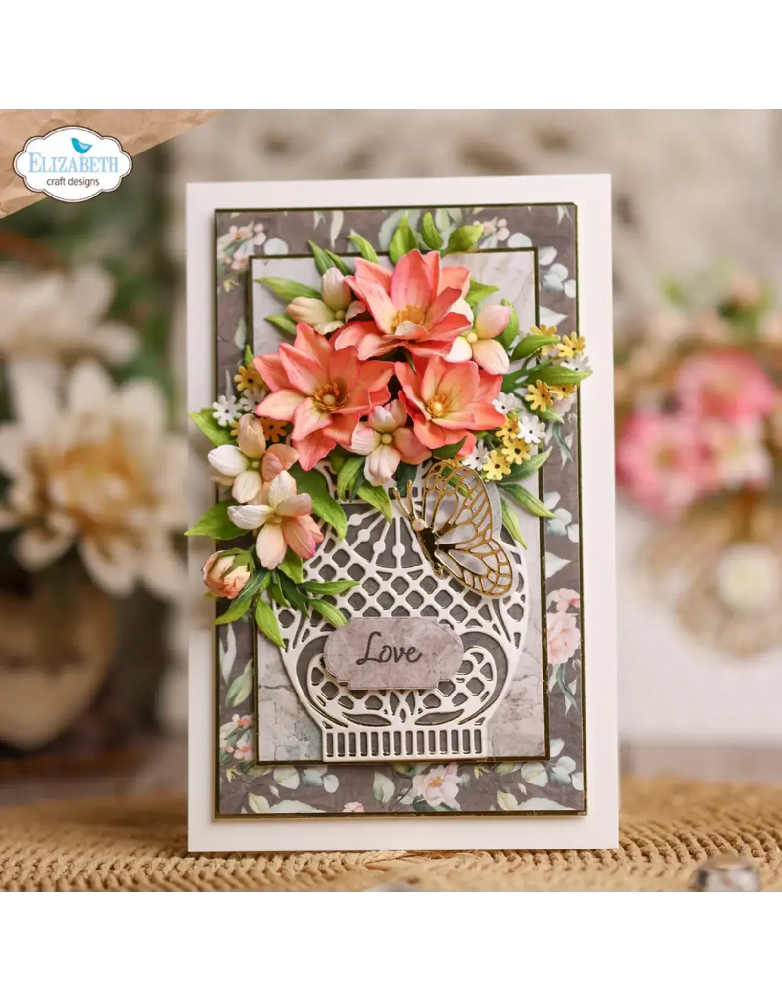 ELIZABETH CRAFT DESIGNS ELIZABETH CRAFT DESIGNS PAPER FLOWERS BY ANGELICA TURNER DELICATE FANCY VASE DIE SET