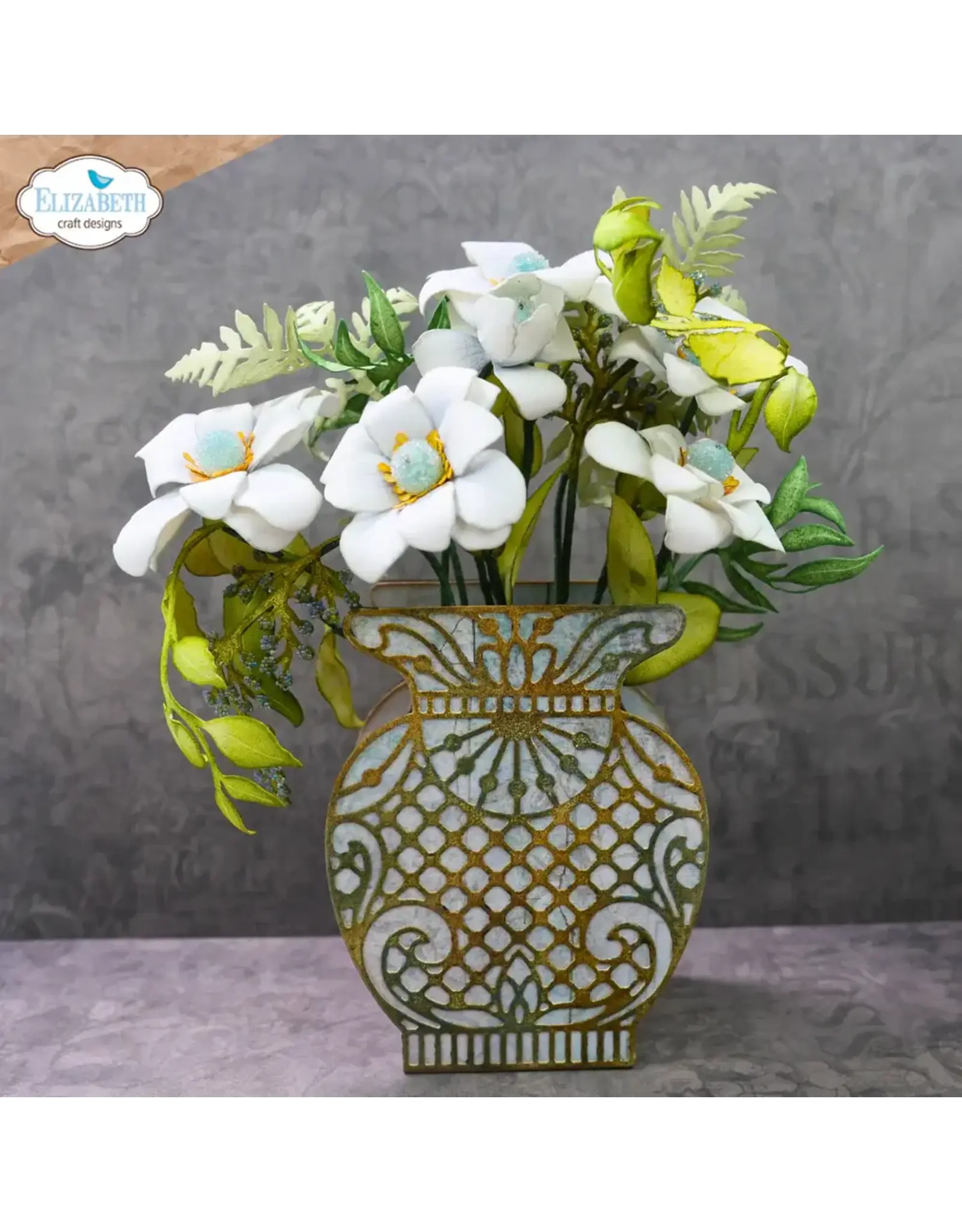 ELIZABETH CRAFT DESIGNS ELIZABETH CRAFT DESIGNS PAPER FLOWERS BY ANGELICA TURNER DELICATE FANCY VASE DIE SET
