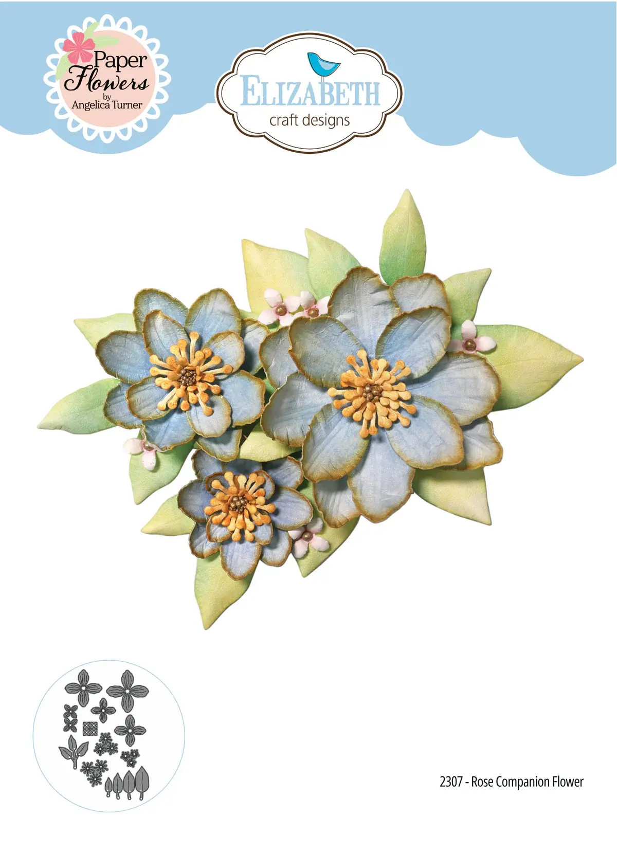 ELIZABETH CRAFT DESIGNS ELIZABETH CRAFT DESIGNS PAPER FLOWERS BY ANGELICA TURNER ROSE COMPANION FLOWER DIE SET